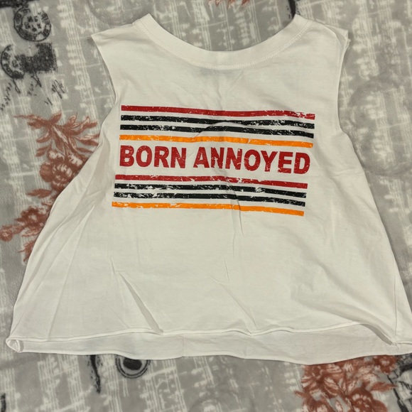 Miss Popular “Born Annoyed” Junior Muscle Tee - Picture 1 of 3